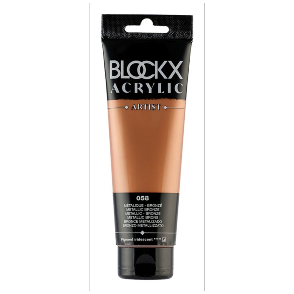 2PK Blockx Acrylic Metallic 120ml Paint Tube Art/Craft - Bronze