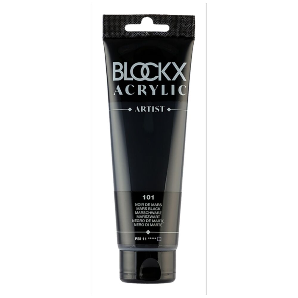 4PK Blockx Acrylic Mars 120ml Paint Tube Art/Craft - Black