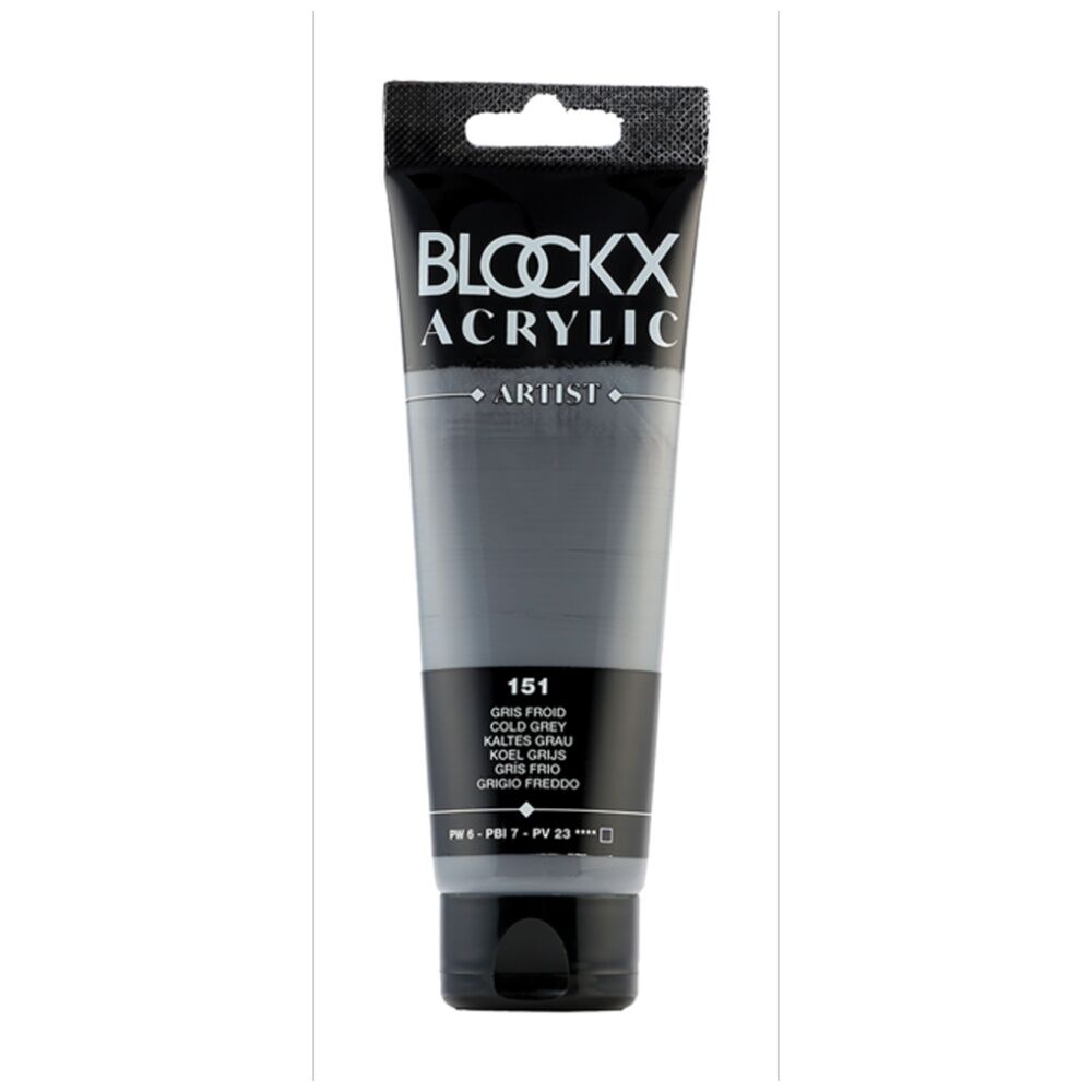 4PK Blockx Acrylic 120ml Paint Tube Art/Craft - Cold Grey