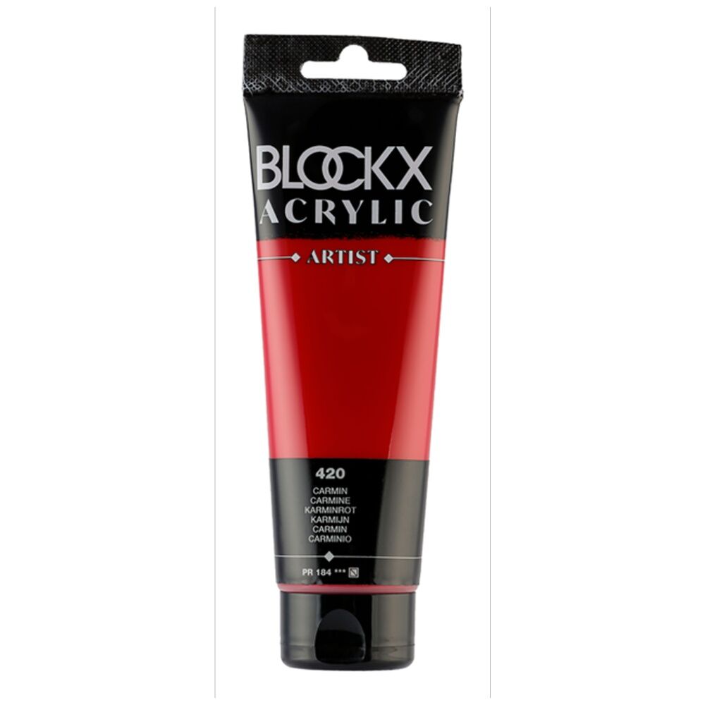 4PK Blockx Acrylic 120ml Professional Paint Tube Art/Craft - Carmine