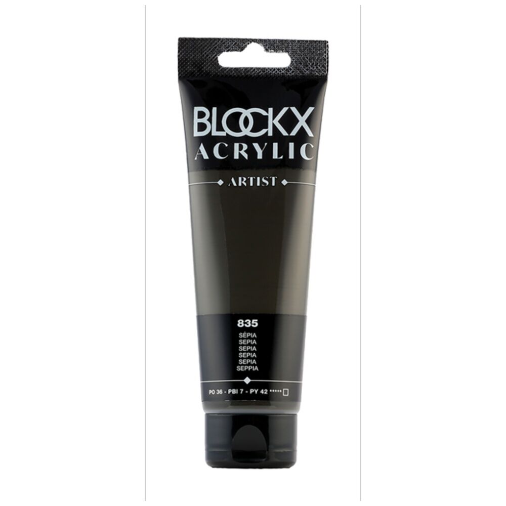 4PK Blockx Acrylic 120ml Professional Paint Tube Art/Craft - Sepia