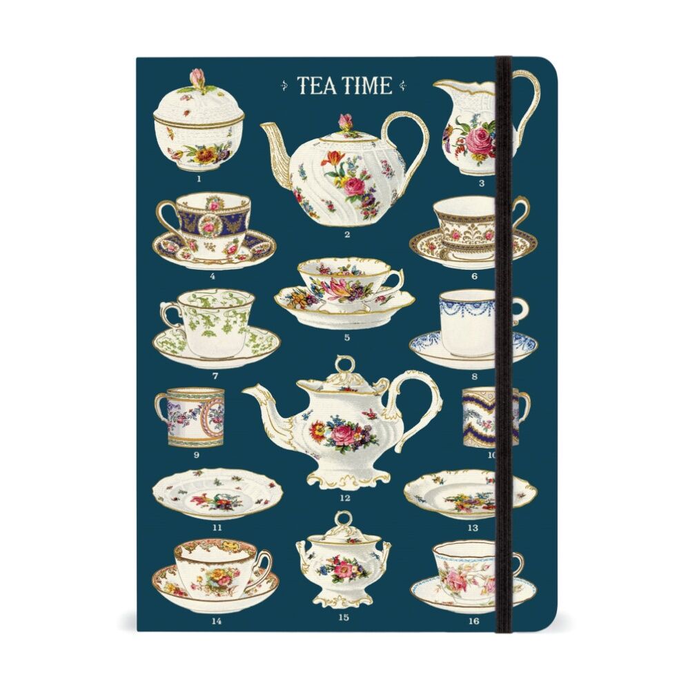 Cavallini Notebook Large Tea Time Vintage Design 144 Pages 15.5x20cm