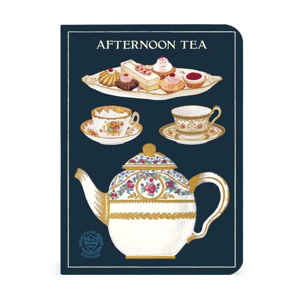 3pc Cavallini Tea Time Notebook Mini Set Vintage Artwork Stationary
