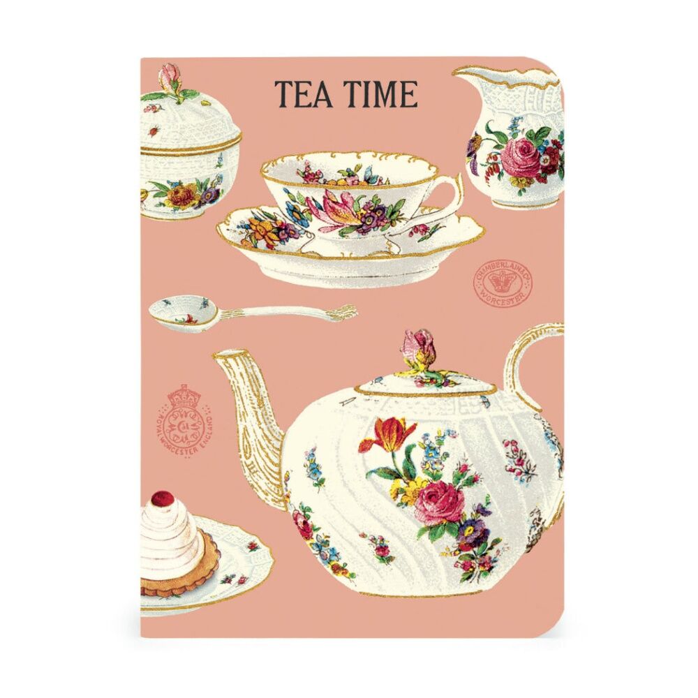 3pc Cavallini Tea Time Notebook Mini Set Vintage Artwork Stationary