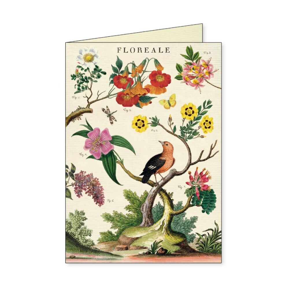 8pc Cavallini Boxed Notecards Floreale Folded Cards Set Assorted