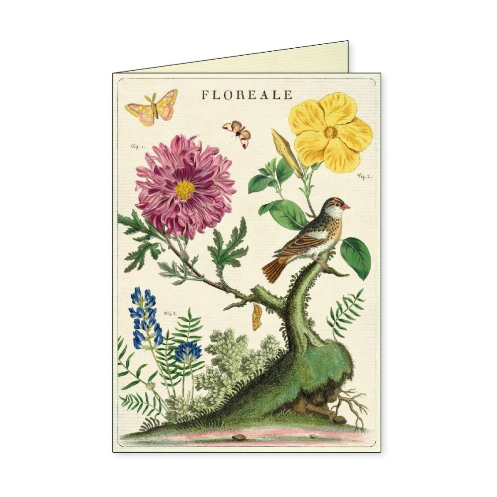 8pc Cavallini Boxed Notecards Floreale Folded Cards Set Assorted