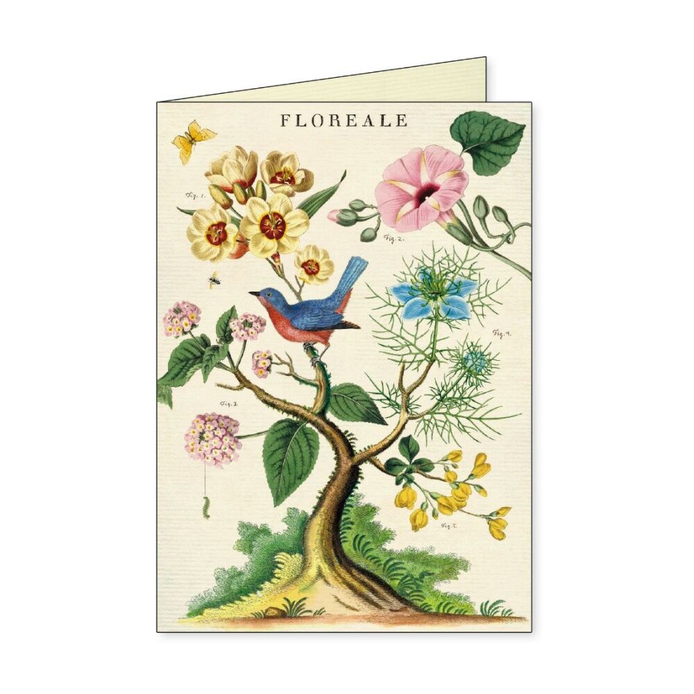 8pc Cavallini Boxed Notecards Floreale Folded Cards Set Assorted