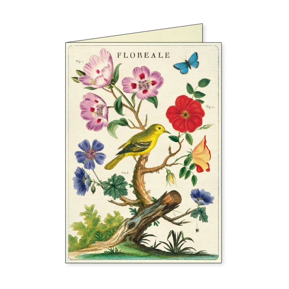 8pc Cavallini Boxed Notecards Floreale Folded Cards Set Assorted