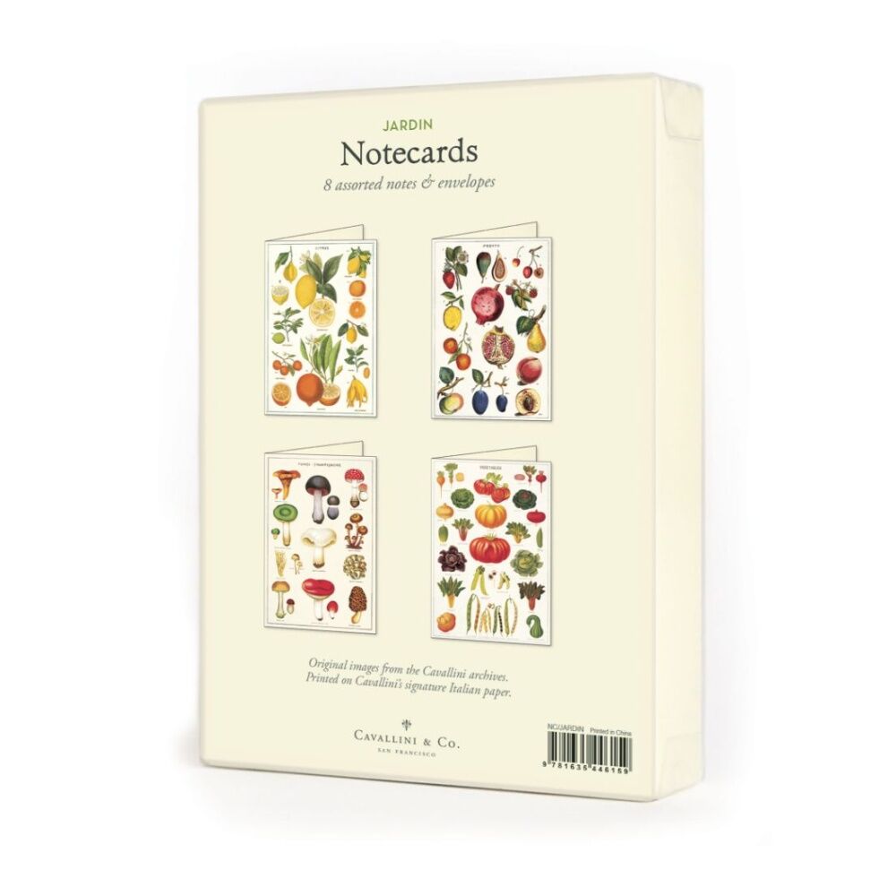 8pc Cavallini Boxed Notecards Jardin Envelopes Garden Theme Assorted