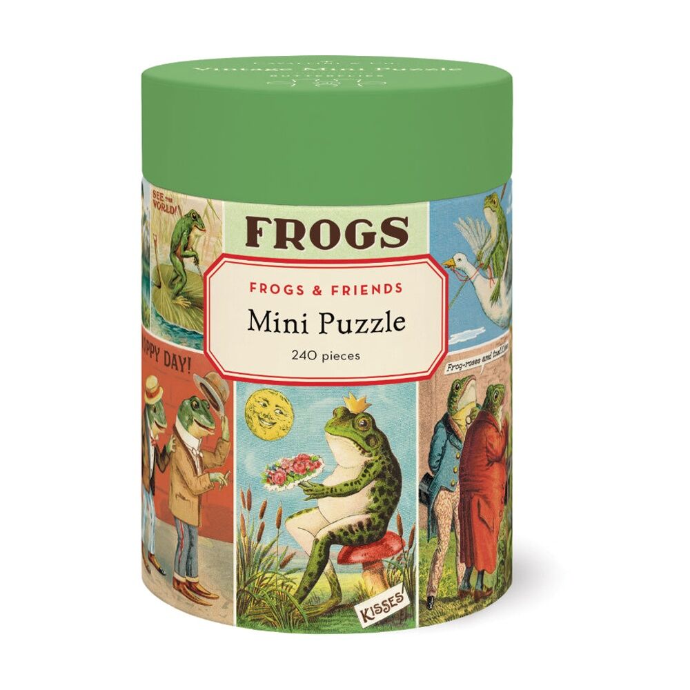 240pc Cavallini Mini Puzzle Frogs & Friends Whimsical Vintage Artwork