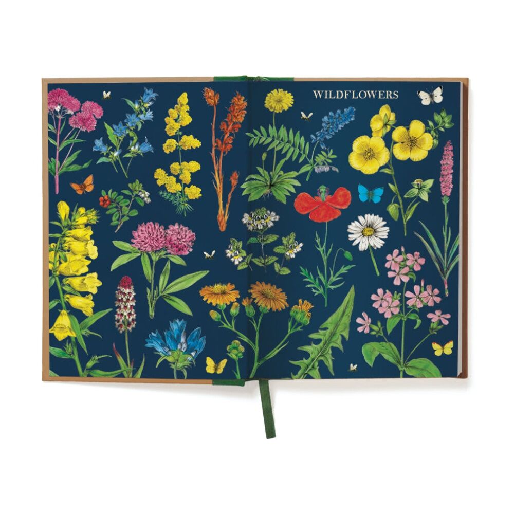 Cavallini Window Journal Hardcover Lined Page Notebook Wildflowers