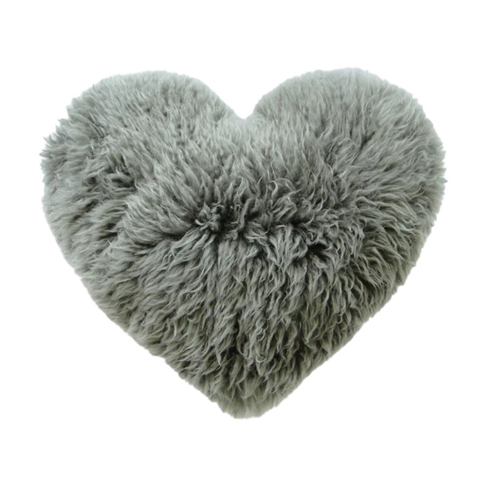 Huxford Grove The Gulgong Long Wool Sheepskin Heart  Cushion Fossil
