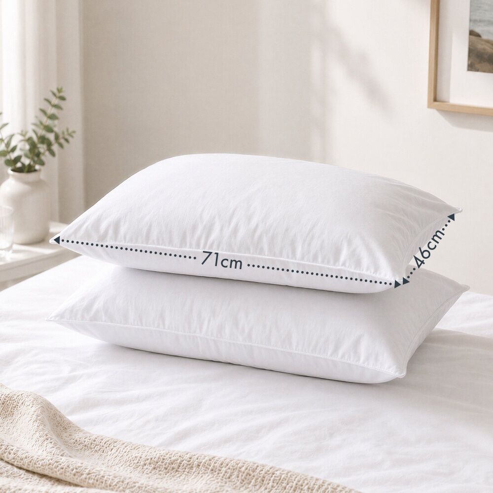 2pc Crestell Easy Wash Allergy Sensitive Pillow Set Medium Support