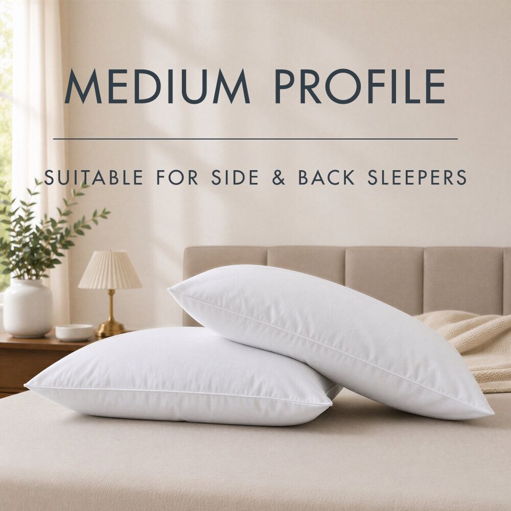2pc Crestell Easy Wash Allergy Sensitive Pillow Set Medium Support