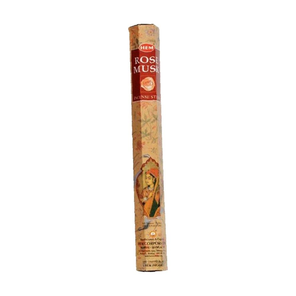 24PK HEM Home Fragrance Scented Smelling Incense Sticks Packet Set Rose Musk