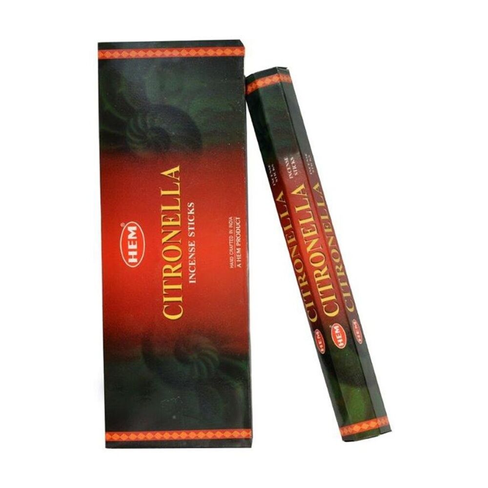 24PK HEM Home Fragrance Scented Smelling Incense Sticks Packet Set Citronella