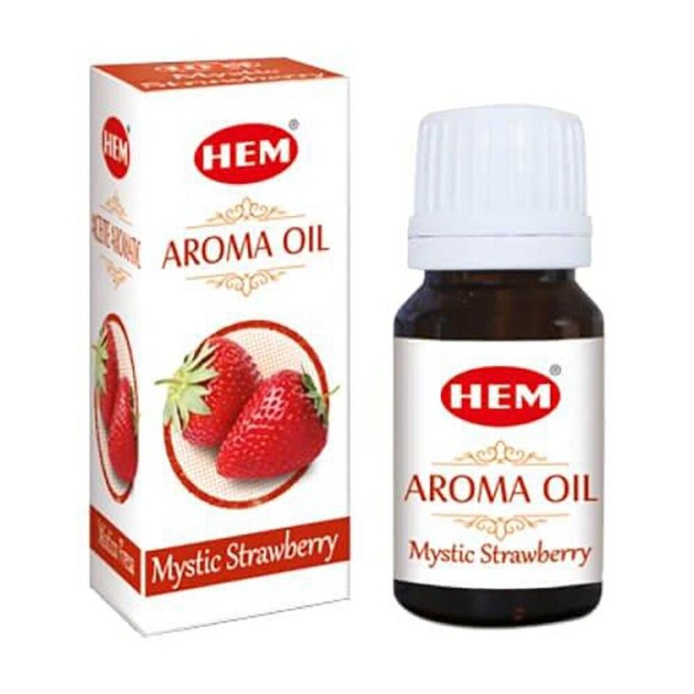 8PK HEM Home Fragrance Scented Smelling Oil Bottle 10ml Mystic Strawberry
