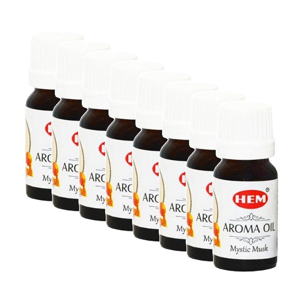 8PK HEM Home Fragrance Scented Smelling Oil Bottle 10ml Mystic Musk
