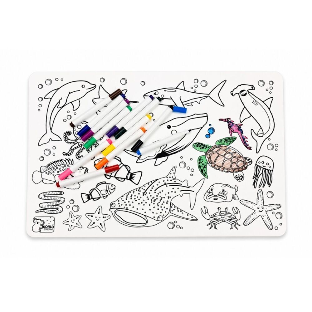 Koala Dream Reusable Silicone Drawing Mat Sea Animals Kids 3y+ 37.5x25.5cm