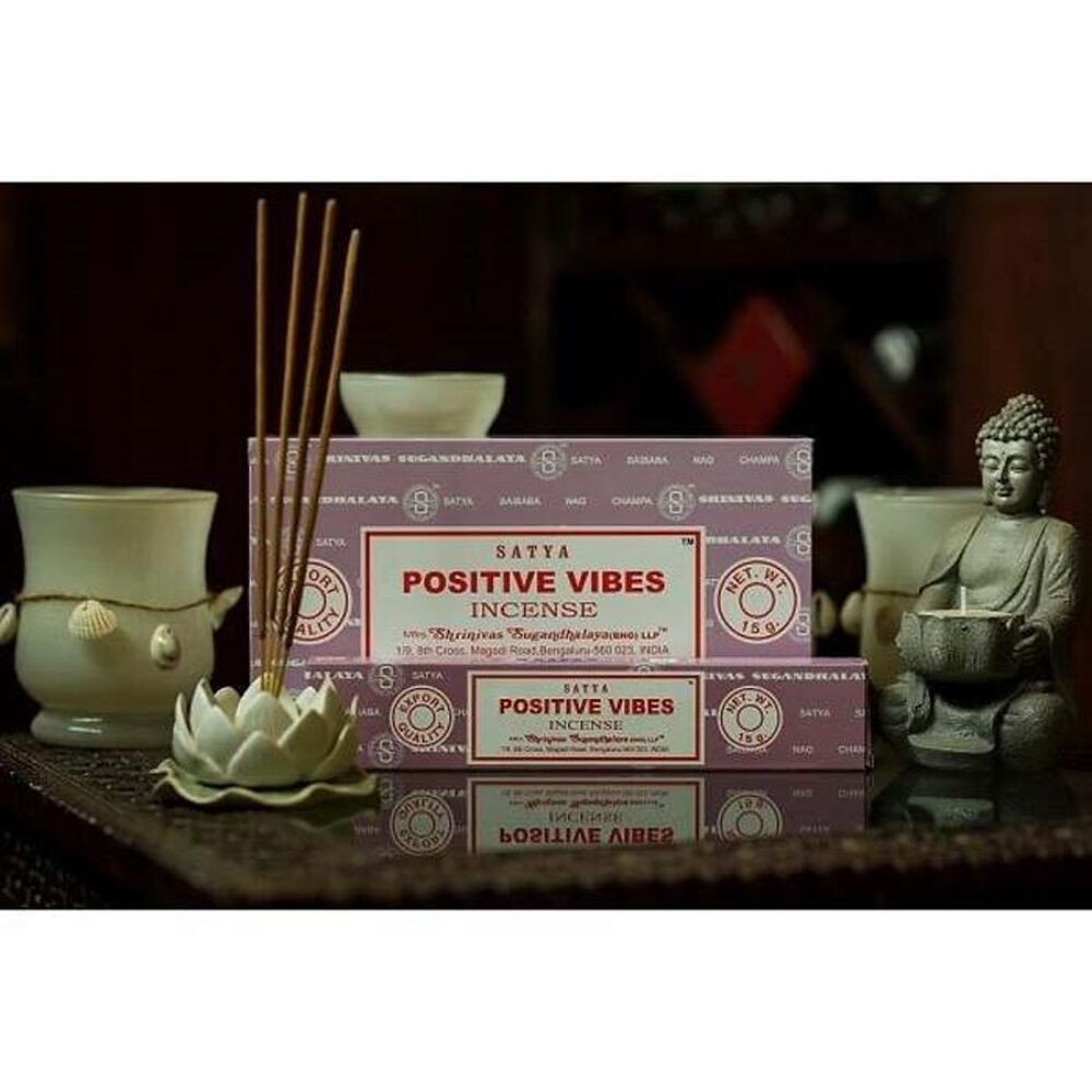 24PK Satya Home Fragrance Scented Incense Sticks Packet Set 15gm Positive Vibes