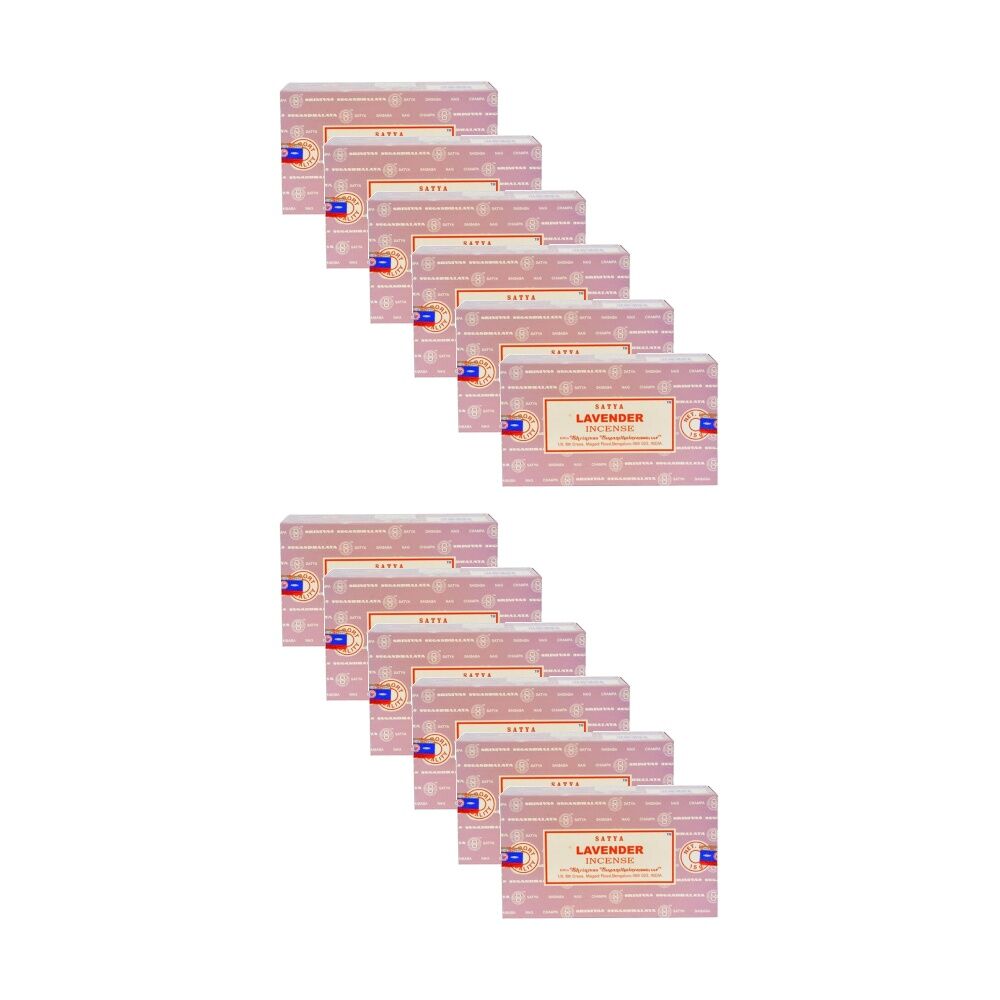 12PK Satya Home Fragrance Scented Incense Sticks Packet Set 15gm Lavender