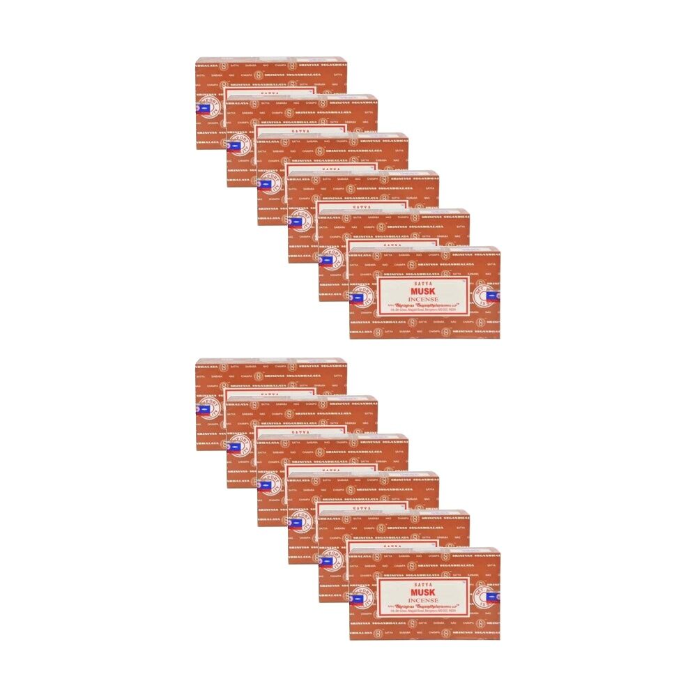 12PK Satya Home Fragrance Scented Incense Sticks Packet Set 15gm Musk