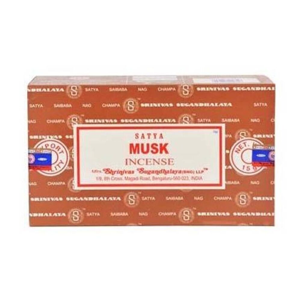12PK Satya Home Fragrance Scented Incense Sticks Packet Set 15gm Musk