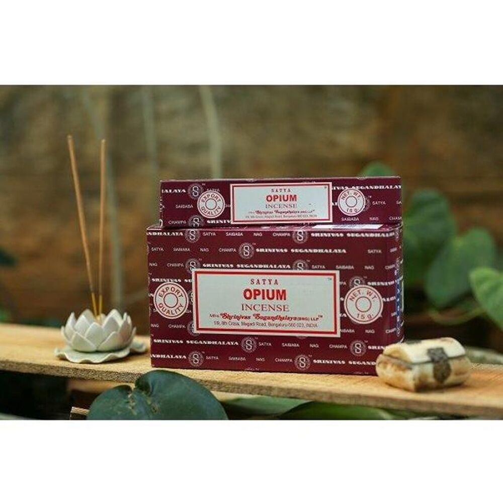 6PK Satya Home Fragrance Scented Incense Sticks Packet Set 15gm Opium