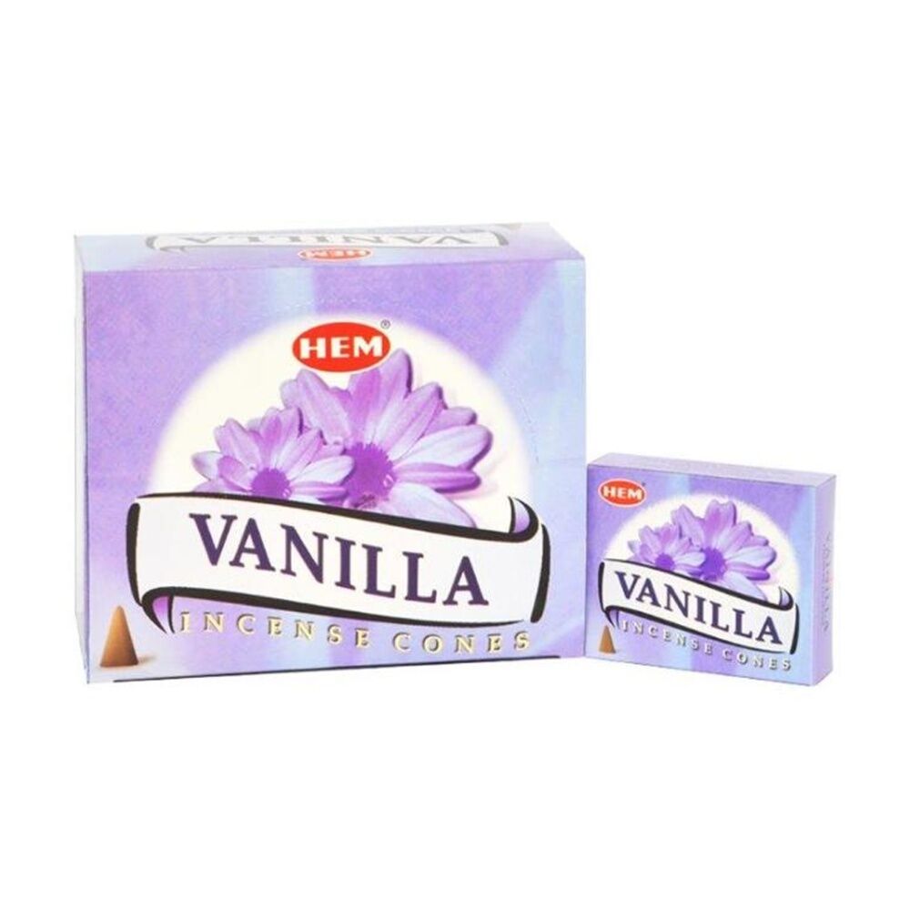 12x 10pc HEM Home Fragrance Scented Incense Cones Packet Set Vanilla