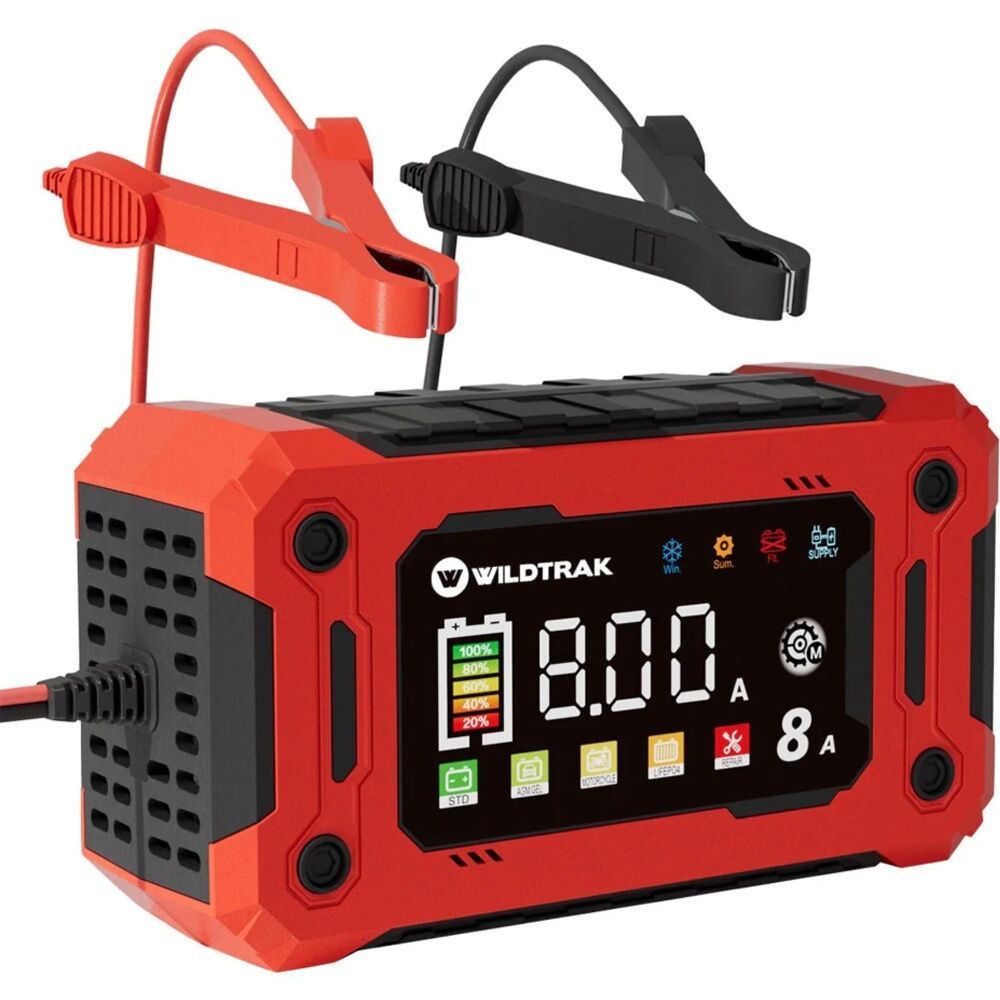 Wildtrak 12V 8A Battery Charger Car Boat AGM LiFePO4 Compatible