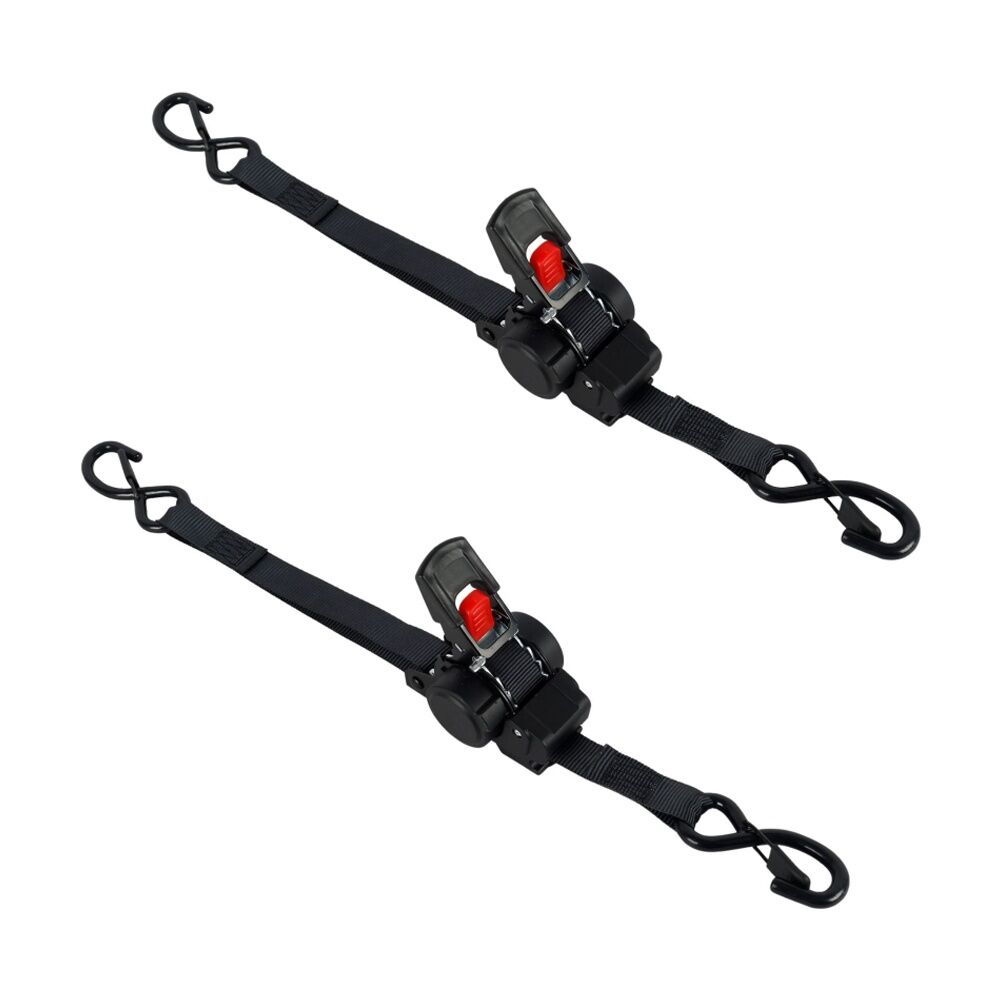 2pc Wildtrak Heavy-Duty Retractable Ratchet Tie Down Straps 3.5m