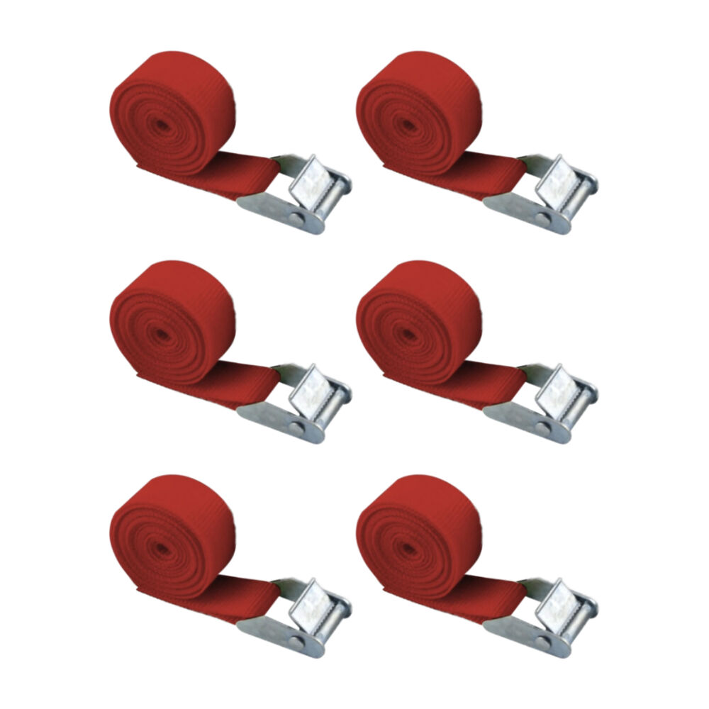 6PK Wildtrak Cambuckle Tie Down Strap Lightweight Secure Load 2.5m x 25mm