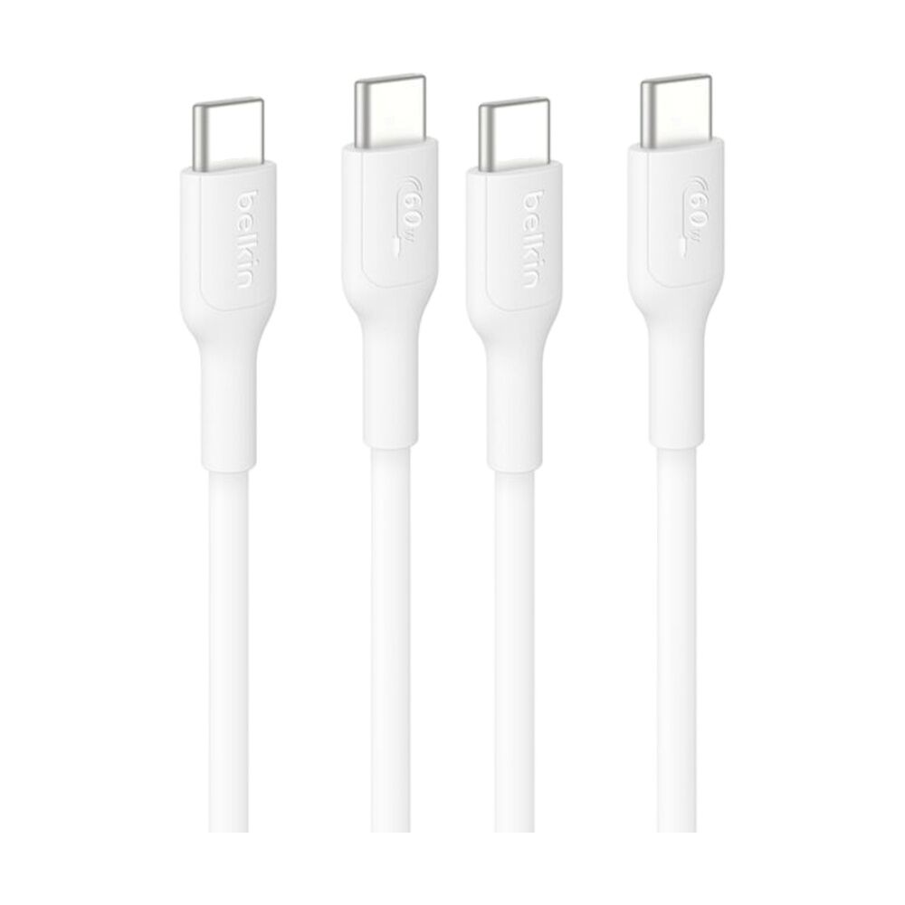 2PK Belkin BoostCharge USB-C to C 60W Charge Cable Universally Compatible 1m Wh