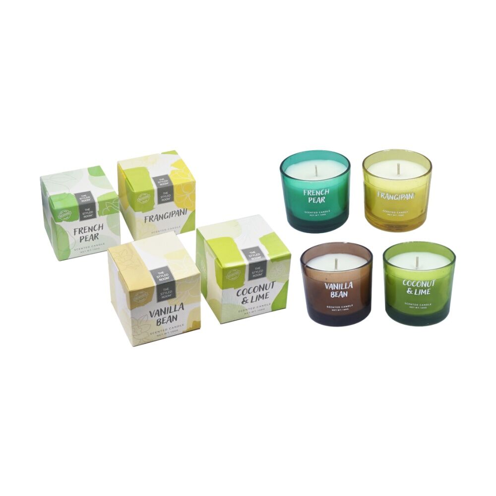 12PK The Styled Room Scented Candle Home Fragrance 100gm Assorted