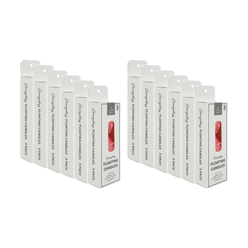 12x 3pc The Styled Room Unscented Floating Candles Set Home Fragrance Assorted