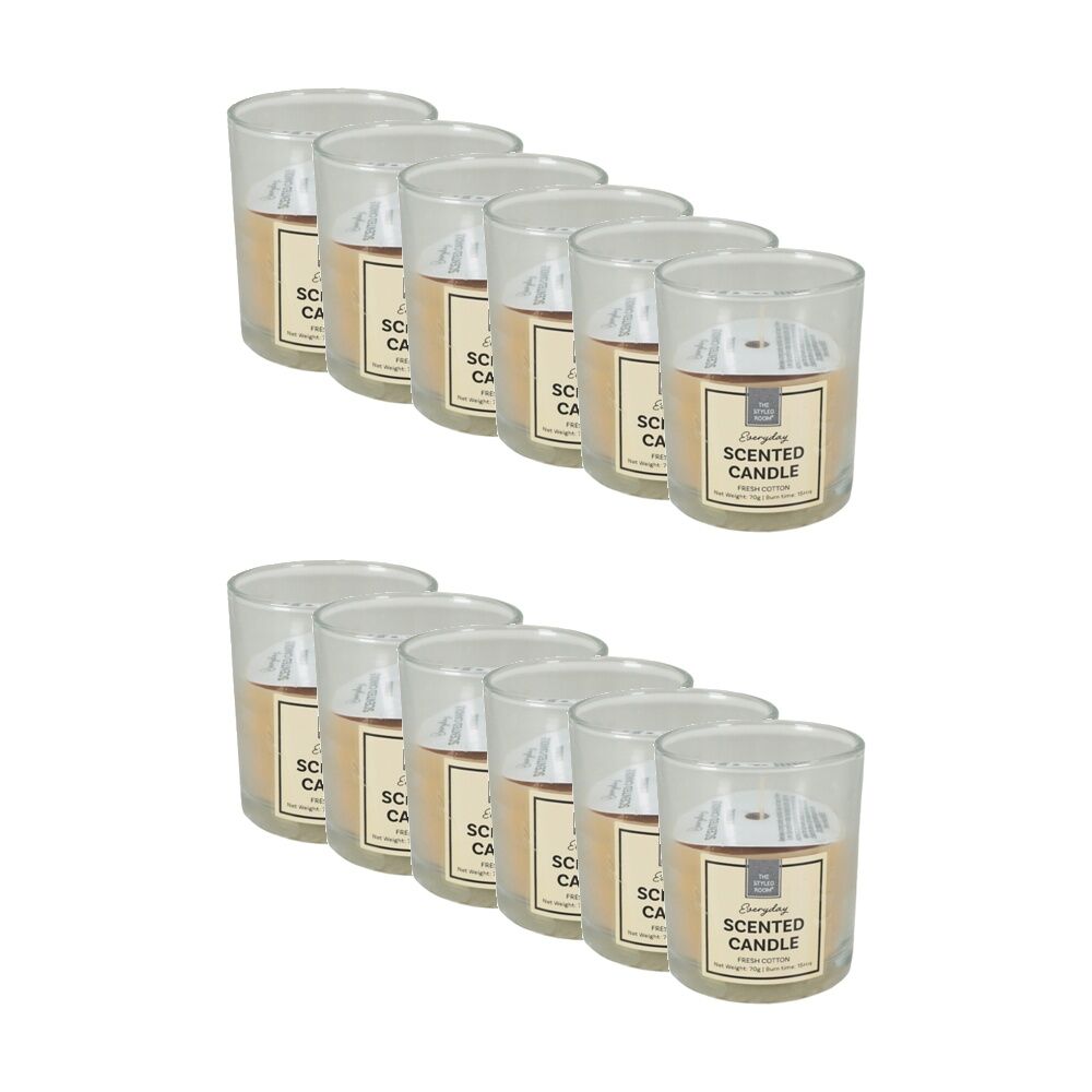 12PK The Styled Room 15 Hour Scented Candle Home Fragrance Assorted