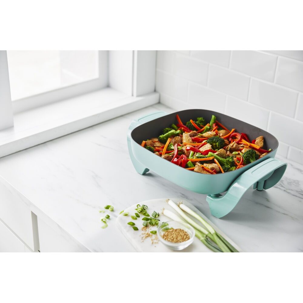 GreenLife 4.7L Electric Frypan Cooking Appliance 39.9x31.1x18.1cm Turquoise