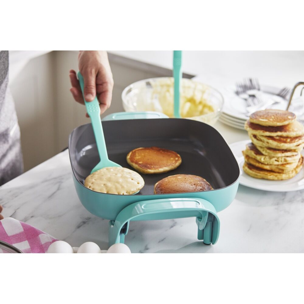 GreenLife 4.7L Electric Frypan Cooking Appliance 39.9x31.1x18.1cm Turquoise