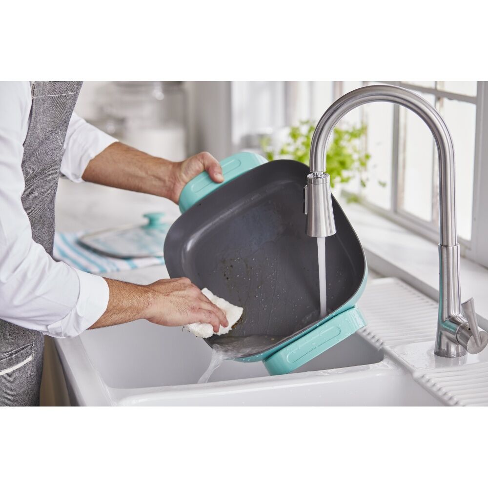 GreenLife 4.7L Electric Frypan Cooking Appliance 39.9x31.1x18.1cm Turquoise