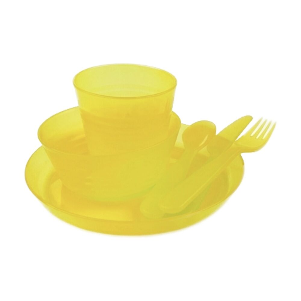3x 6pc Cockatoo Camping Kids Camp Dinner Set Lightweight With Storage Bag