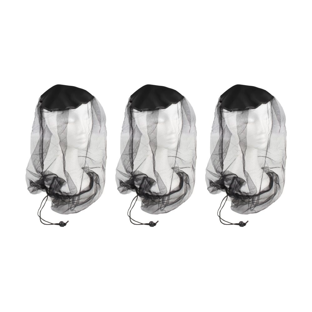 3PK Wildtrak Deluxe Mosquito Head Net With Drawstring Bug Protection