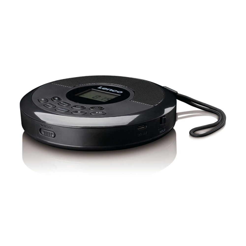 Lenco CD-340BK Discman CD/Bluetooth Player W/ Built-In Speakers Black