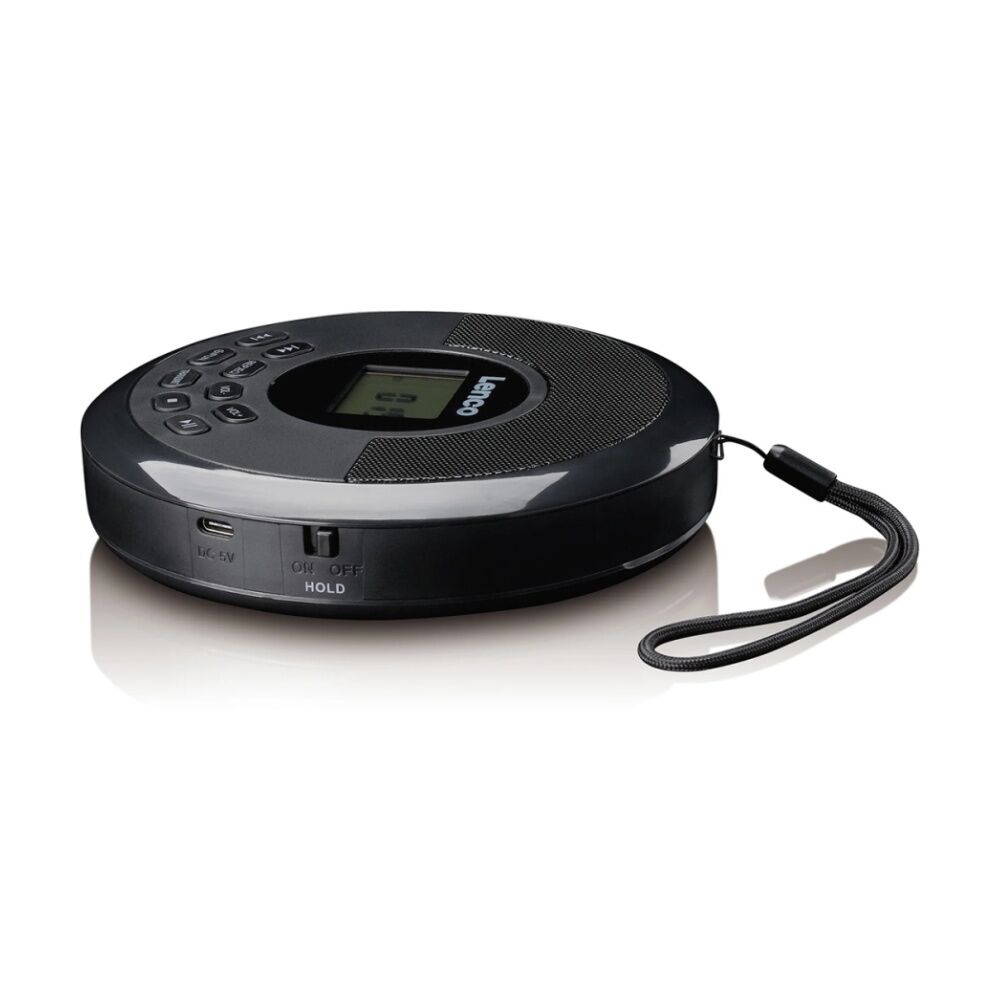 Lenco CD-340BK Discman CD/Bluetooth Player W/ Built-In Speakers Black