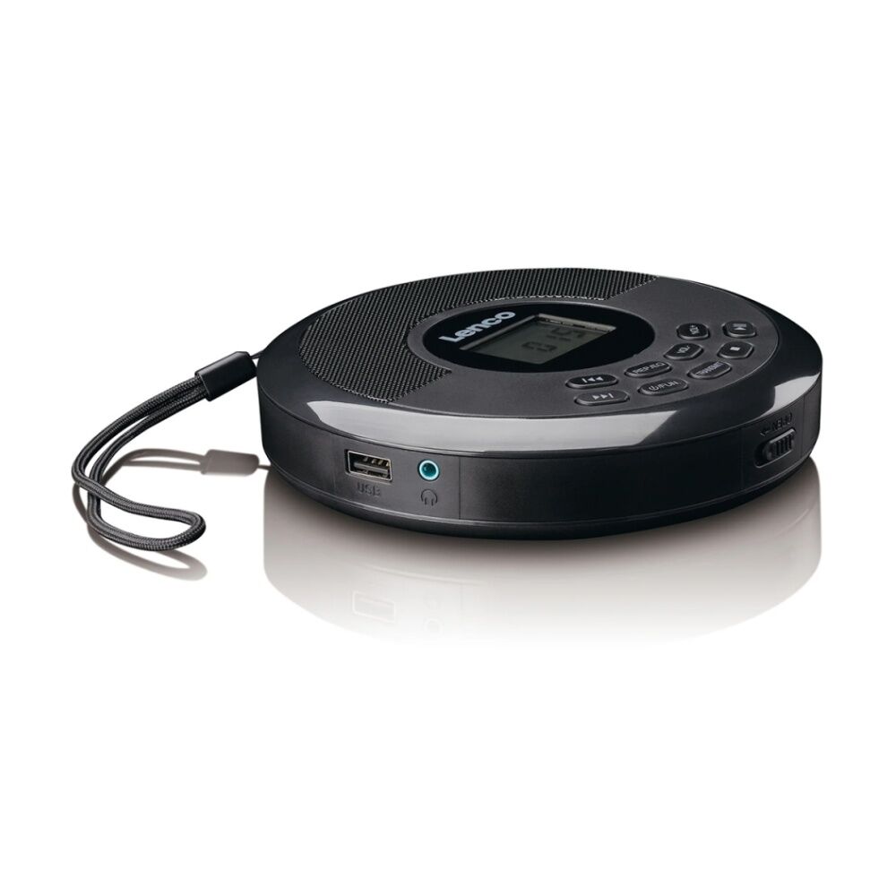 Lenco CD-340BK Discman CD/Bluetooth Player W/ Built-In Speakers Black