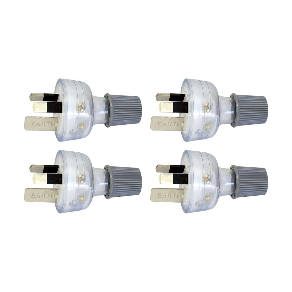 4PK Hpm 3 Pin 15A Plug Top Clear Power Electrical Outlet Connector Plastic