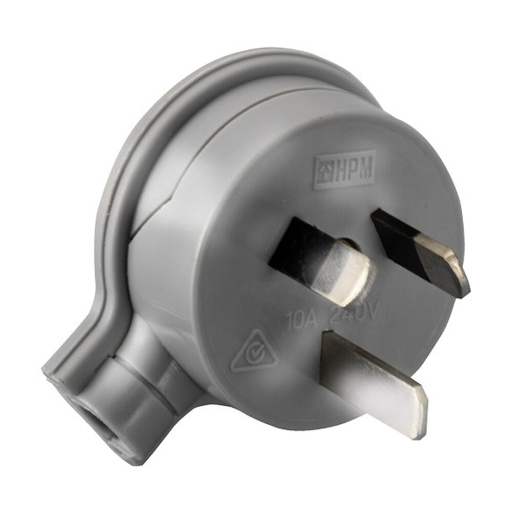 3PK Hpm 3 Pin Flat Plug Top Grey Side Entry Low Profile Electrical