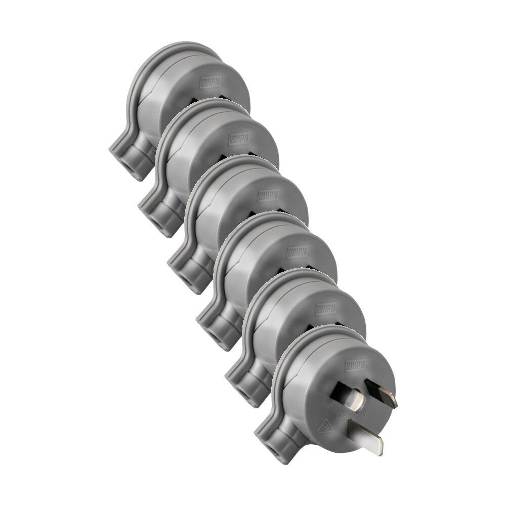 6PK Hpm 3 Pin Flat Plug Top Grey Side Entry Low Profile Electrical