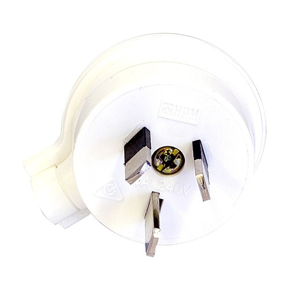 3PK Hpm 3 Pin Flat Plug Top White Side Entry Low Profile Electrical 240V