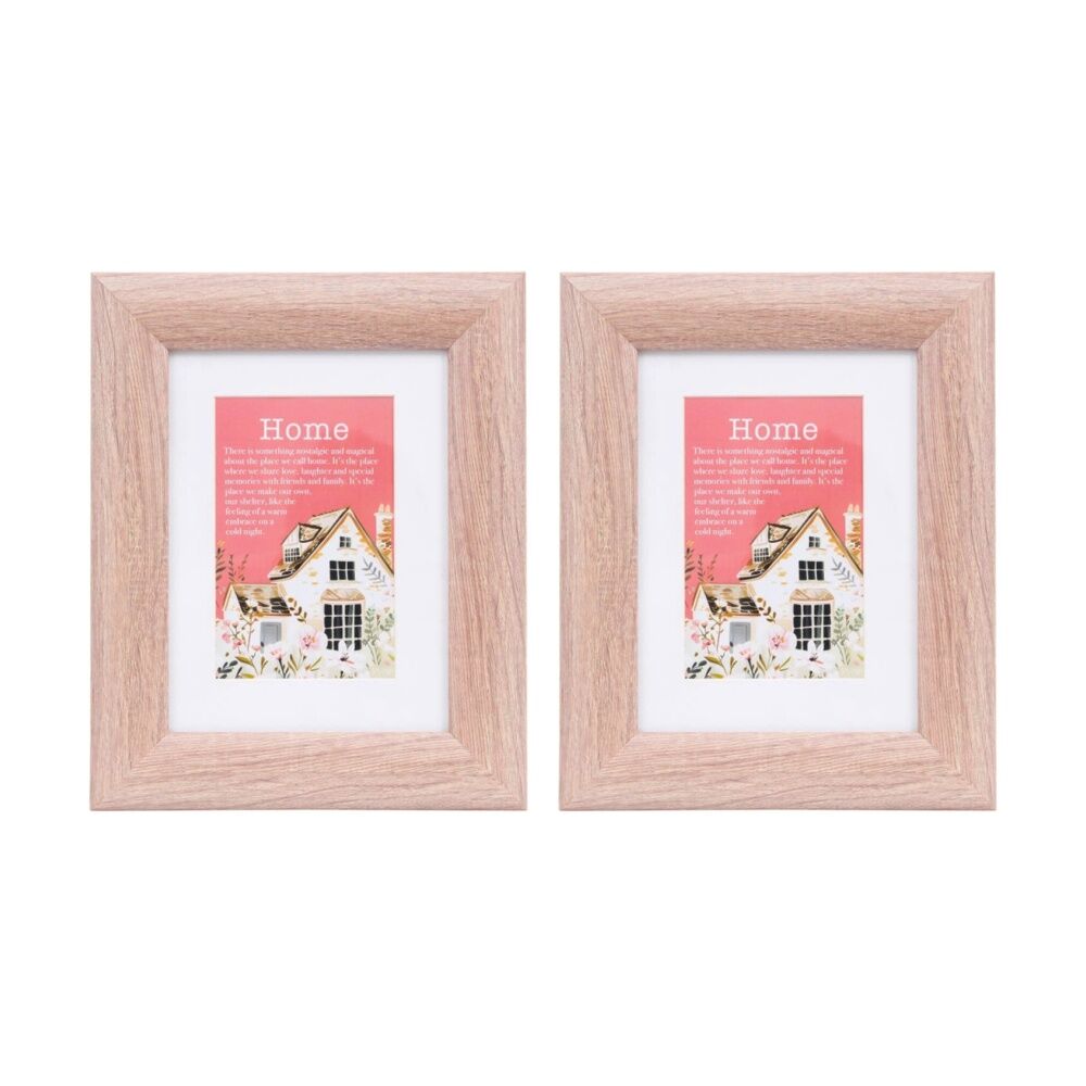 2PK Cottage Grove Wooden Frame 4x6 Plexi-Glass Window Tan Red 27x22x2cm