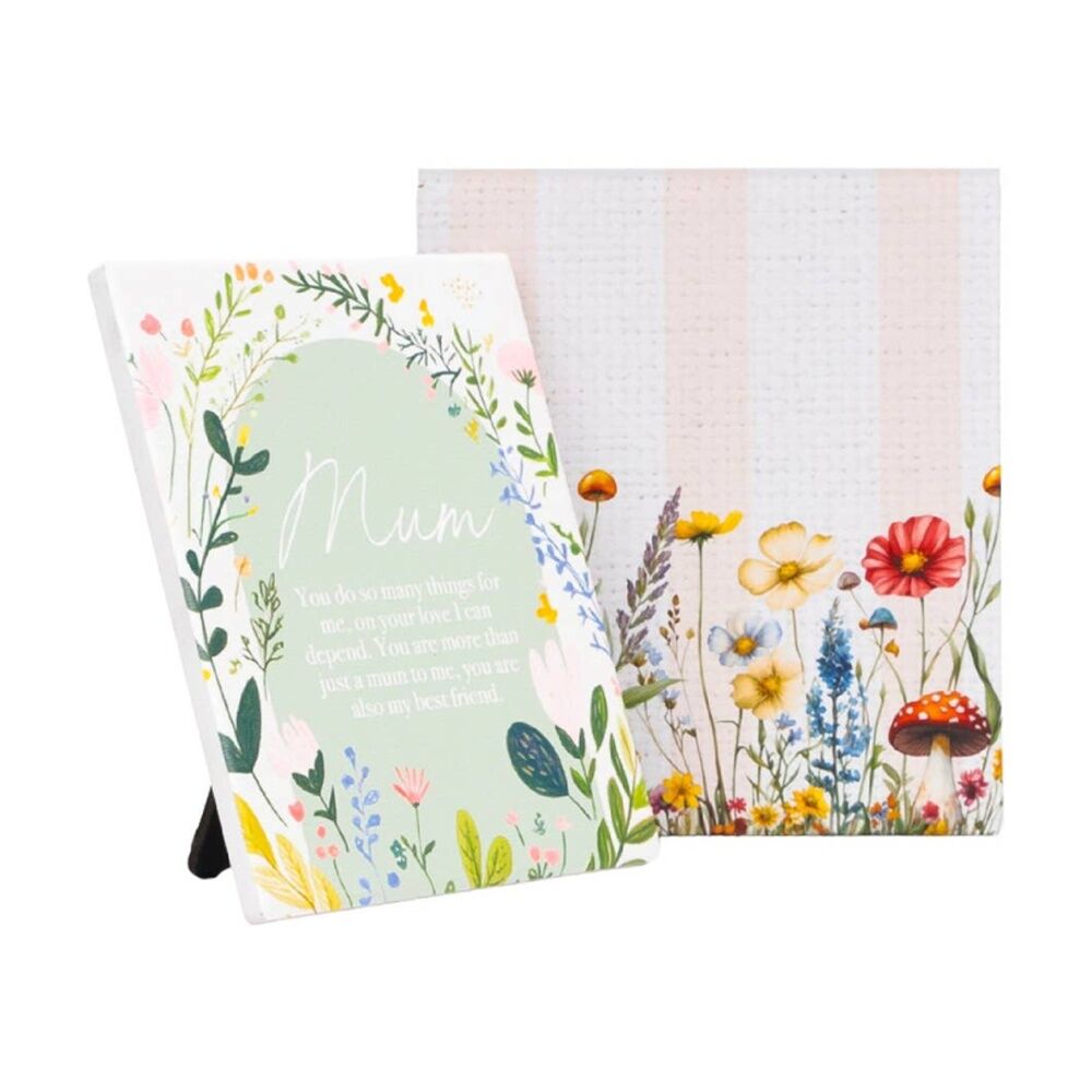 2PK Cottage Grove Mum Verse Ceramic Embossed Multi-Colour 12x14x1cm